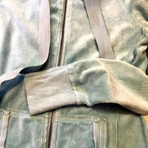 Twisted Heart Terry Cloth  Blue Fitted Hoodie - Picture 6 of 11